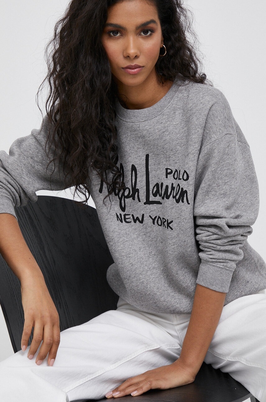 

Кофта Polo Ralph Lauren жіноча колір сірий з принтом