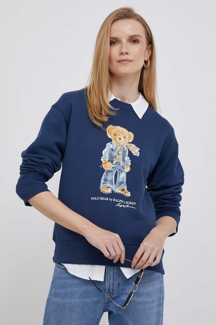 

Кофта Polo Ralph Lauren жіноча колір синій з принтом