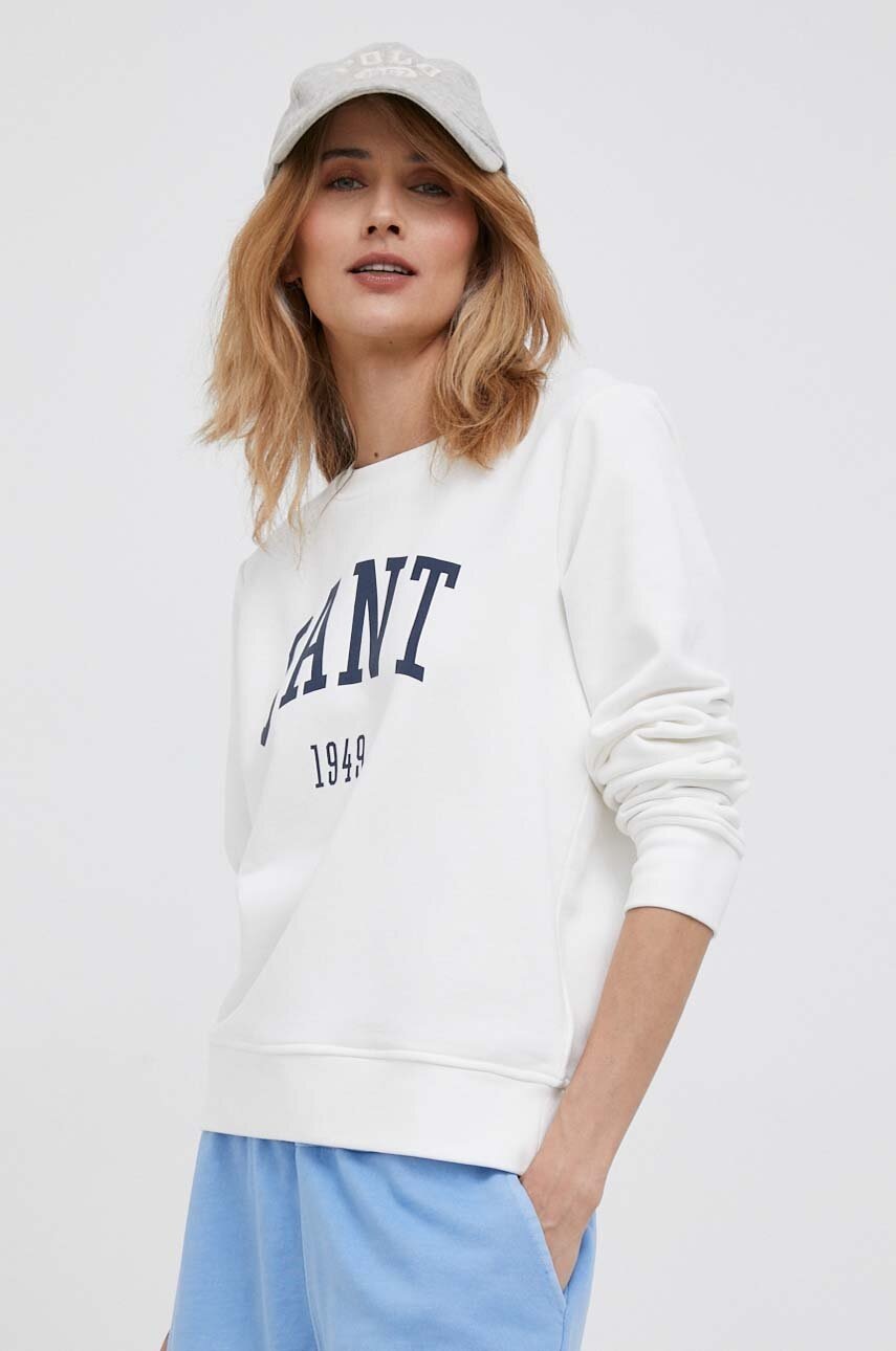 

Кофта Gant женская цвет белый с принтом