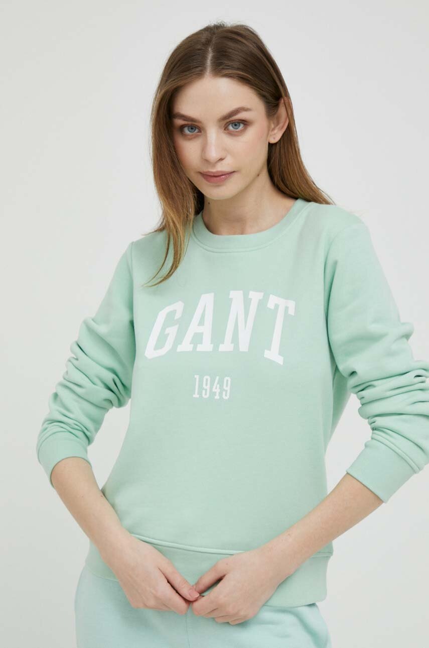 

Кофта Gant женская цвет бирюзовый с принтом