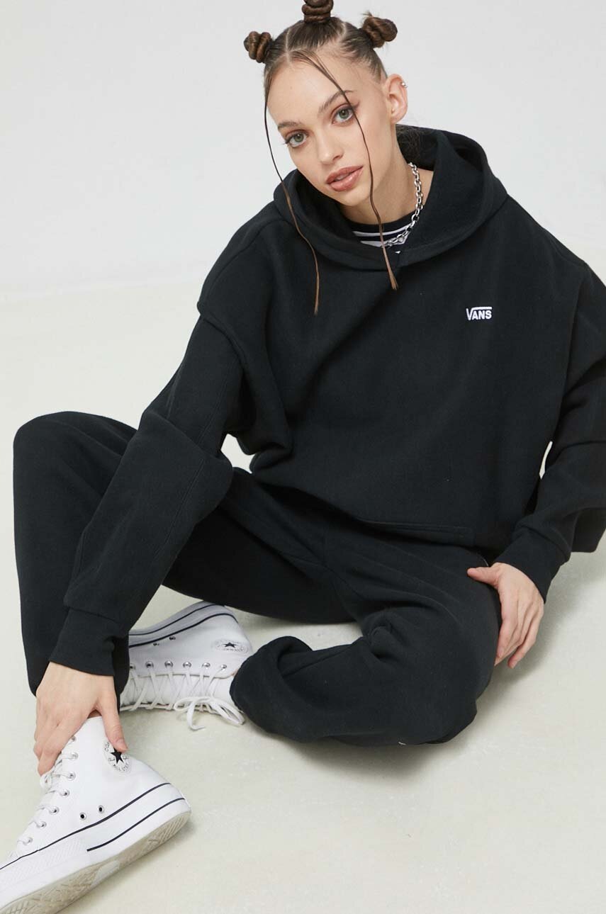 

Кофта Vans женская цвет чёрный с капюшоном с аппликацией