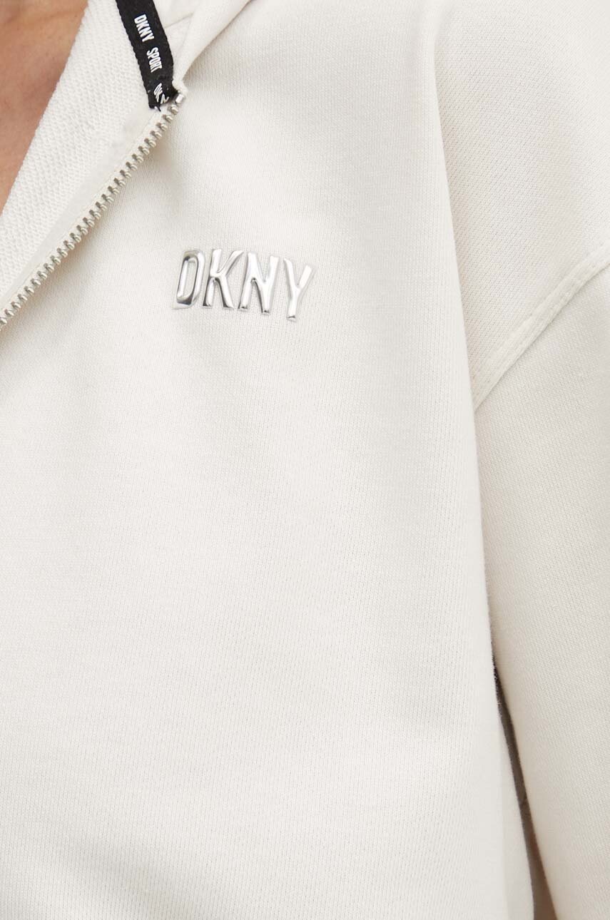 Кофта Dkny жіноча колір бежевий з капюшоном однотонна DP3J9279 