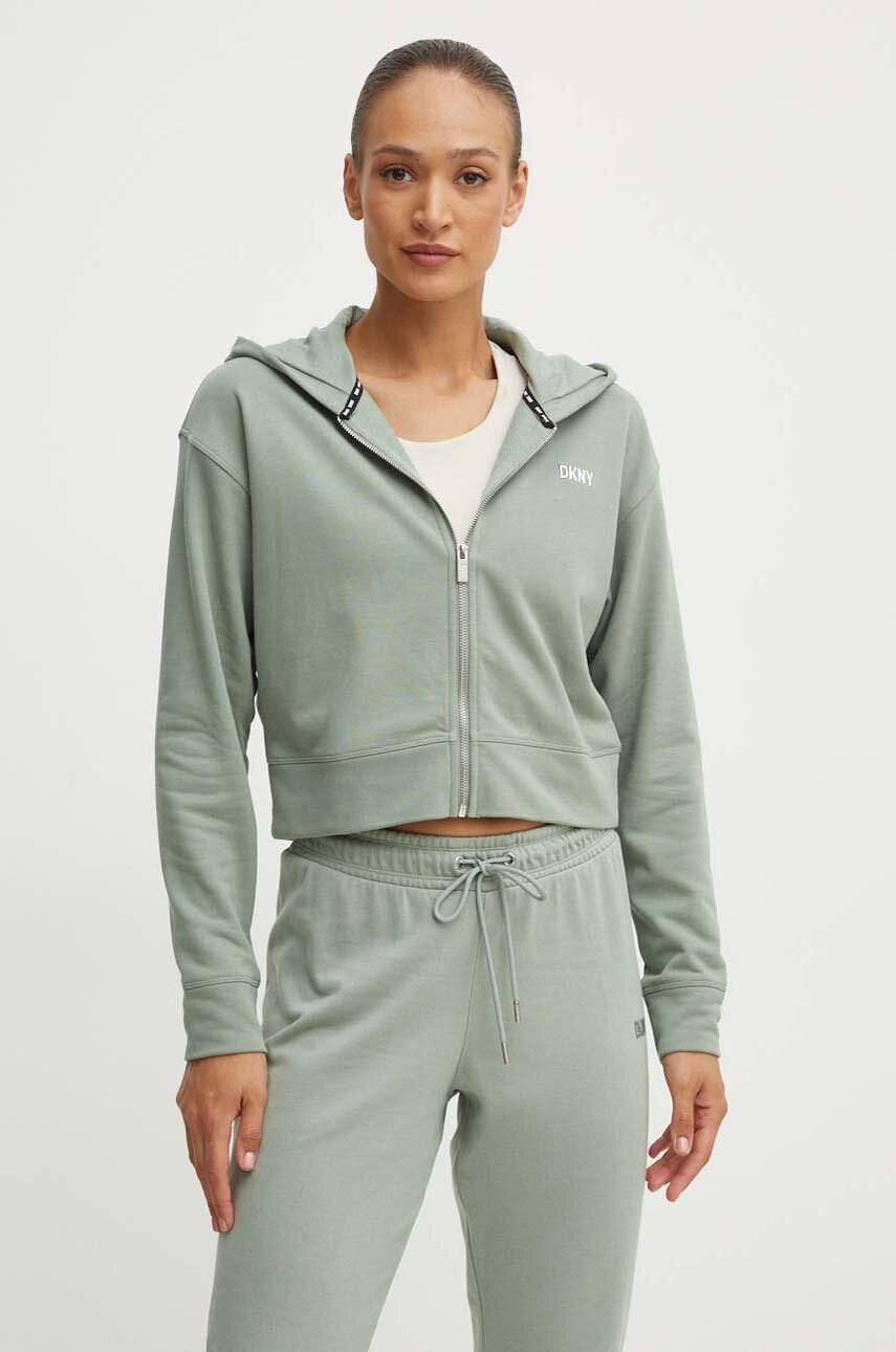 

Суичър Dkny в бежово с качулка с изчистен дизайн DP3J9279, Зелен