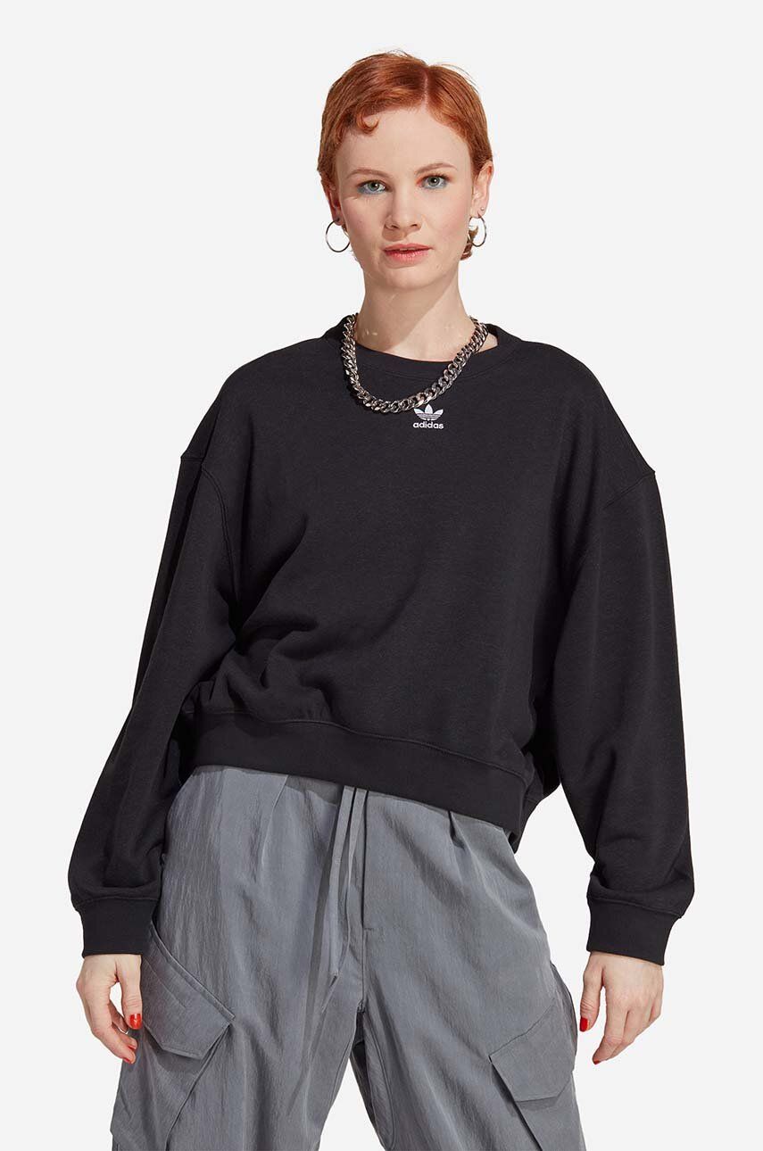 adidas Originals bluză femei, culoarea negru, uni IC1824-black