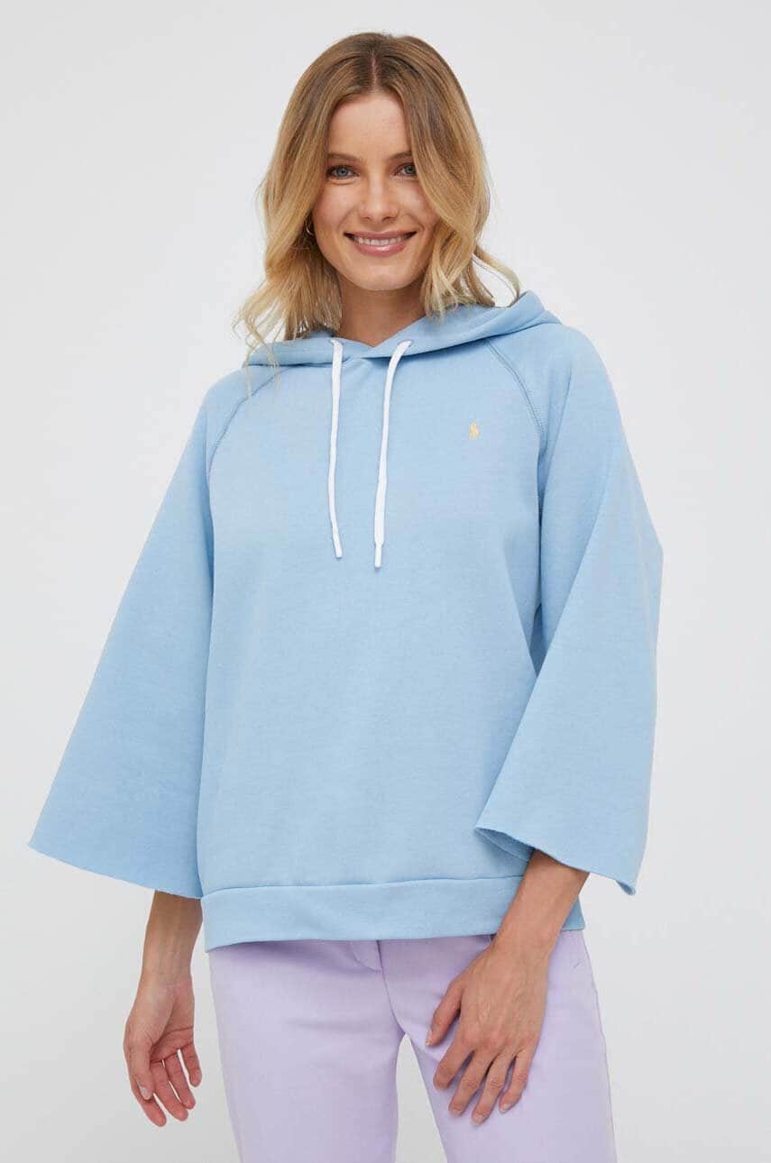 

Суичър Polo Ralph Lauren в синьо с качулка с изчистен дизайн, Син