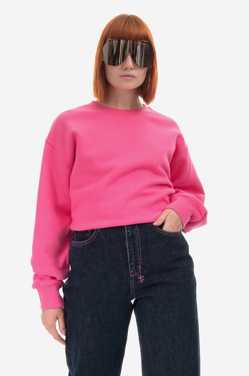 E-shop Bavlněná mikina KSUBI dámská, růžová barva, hladká, WPS23FL008-PINK