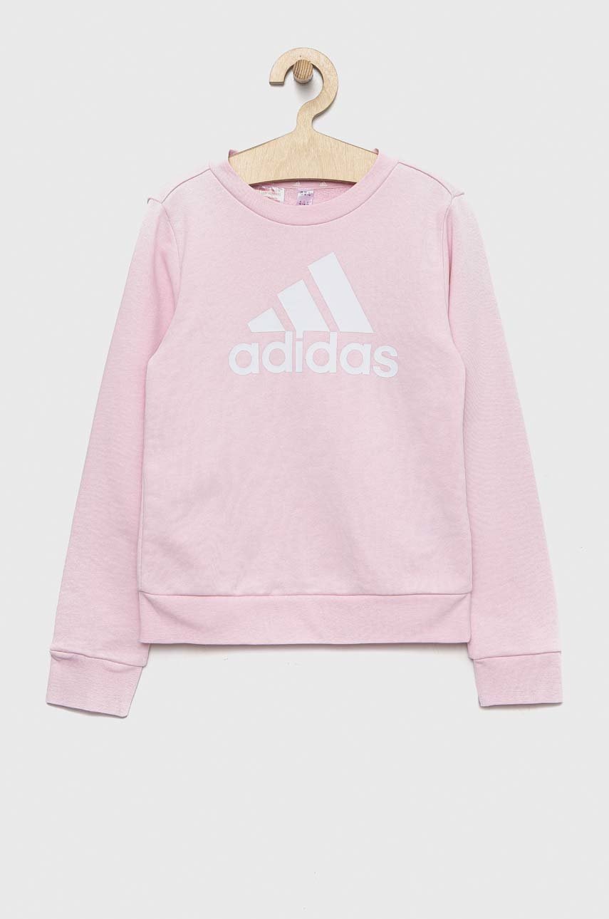 Levně Dětská mikina adidas G BL růžová barva, s potiskem