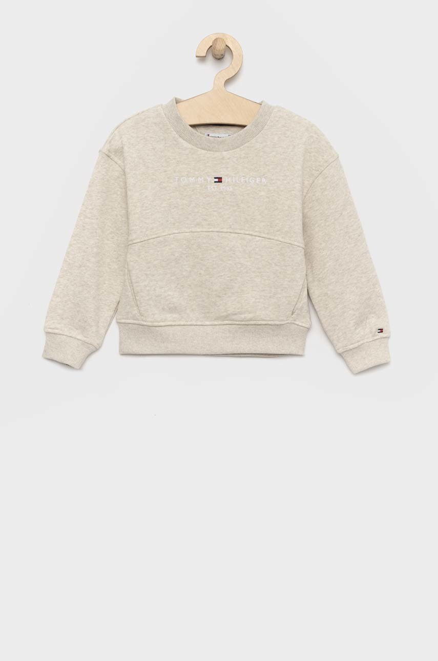 

Детски суичър Tommy Hilfiger в сиво меланж на, Сив