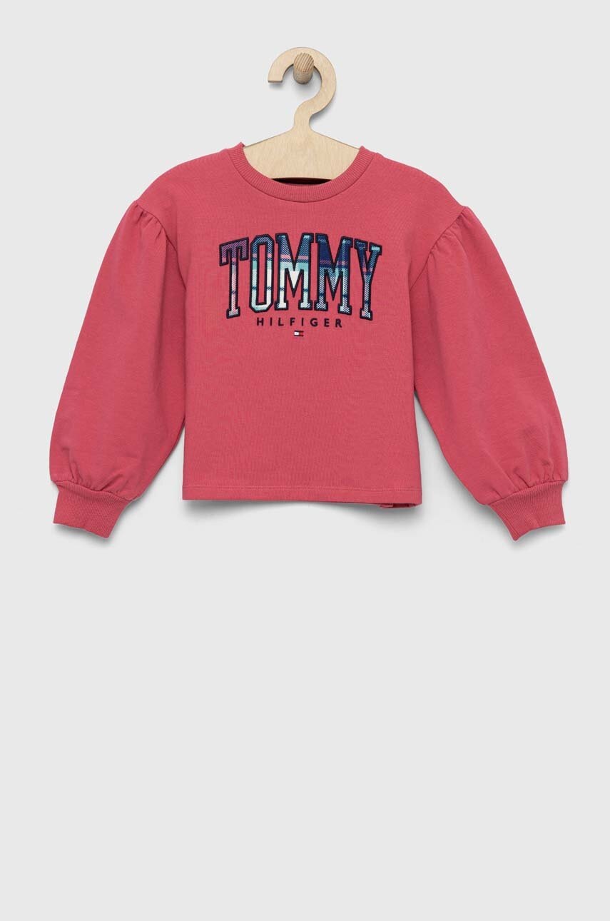 

Детская кофта Tommy Hilfiger цвет розовый с аппликацией