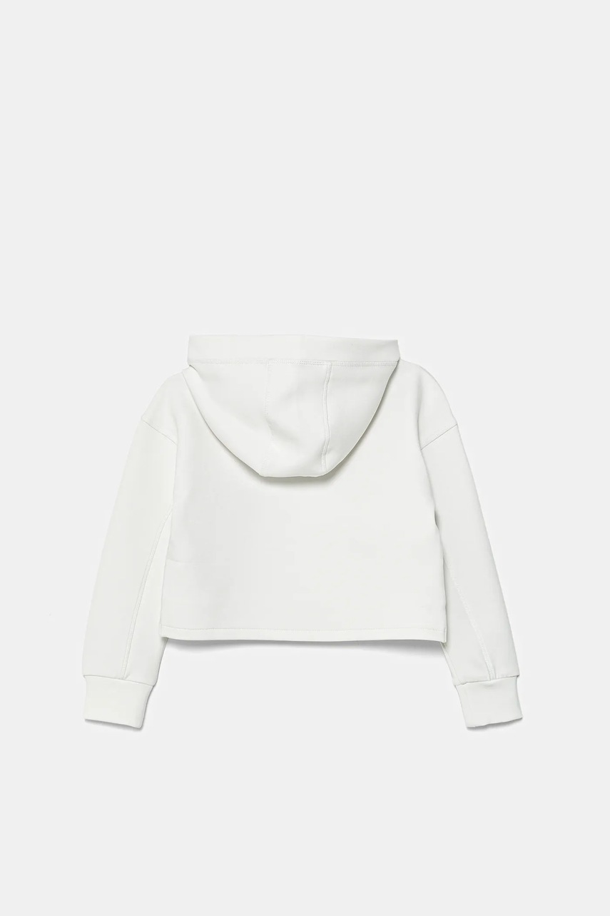 Детская кофта Guess цвет белый с капюшоном с принтом