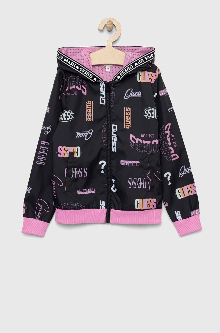 

Детско яке Guess в черно, Черен