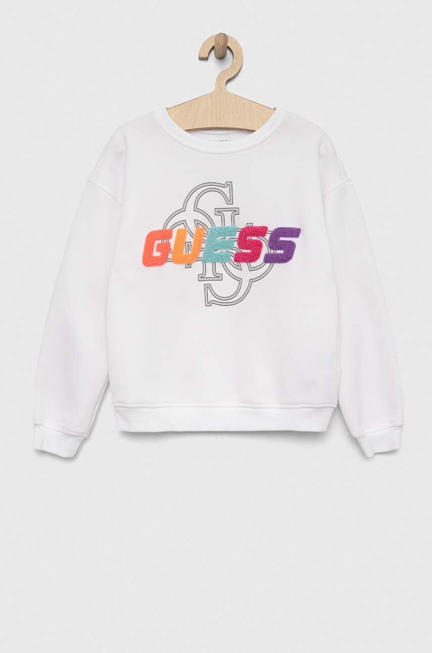 

Детская кофта Guess цвет белый с аппликацией