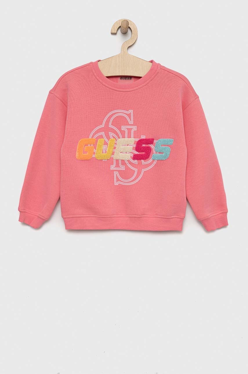 

Дитяча кофта Guess колір рожевий з аплікацією