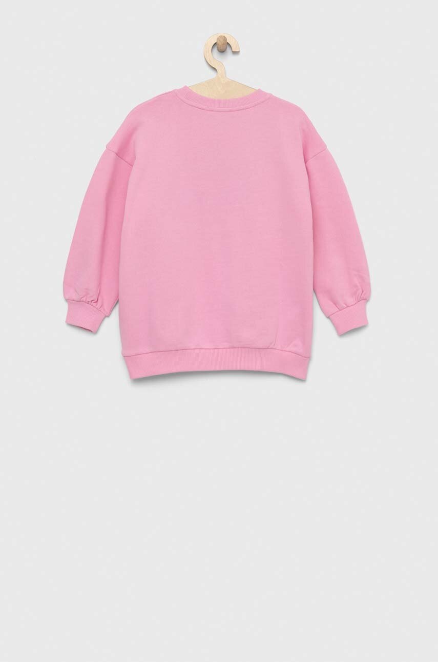 Детская хлопковая кофта United Colors of Benetton цвет розовый с аппликацией