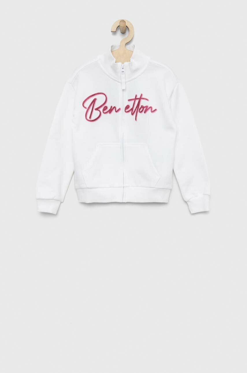 

Дитяча бавовняна кофта United Colors of Benetton колір білий з принтом