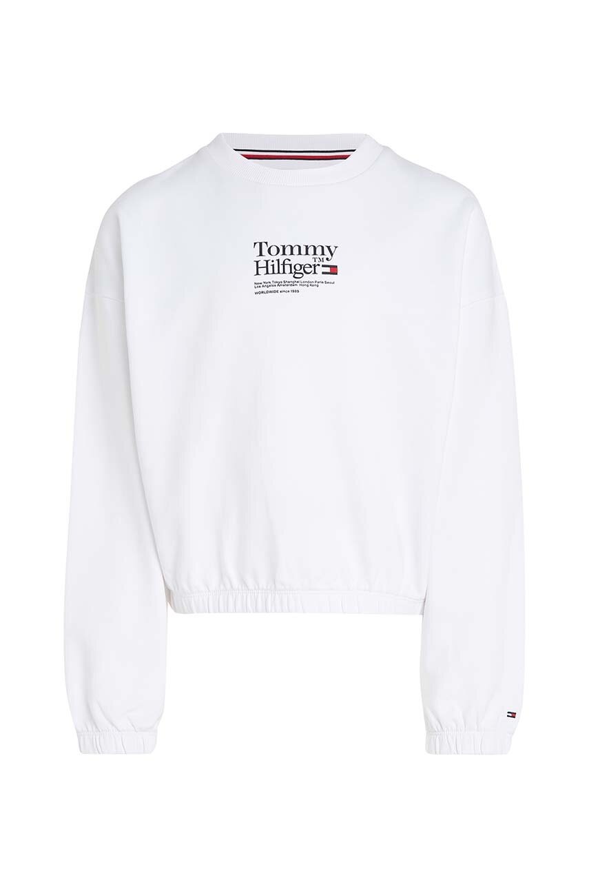 Дитяча кофта Tommy Hilfiger колір білий з принтом Дитяча кофта Tommy Hilfiger колір білий з принтом