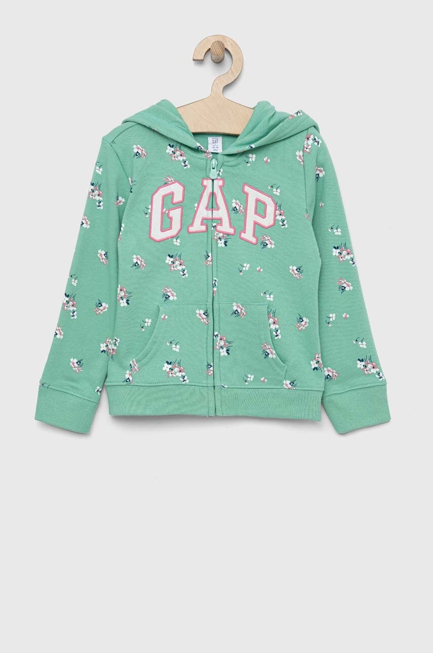 GAP bluza copii culoarea turcoaz, cu glugă, modelator