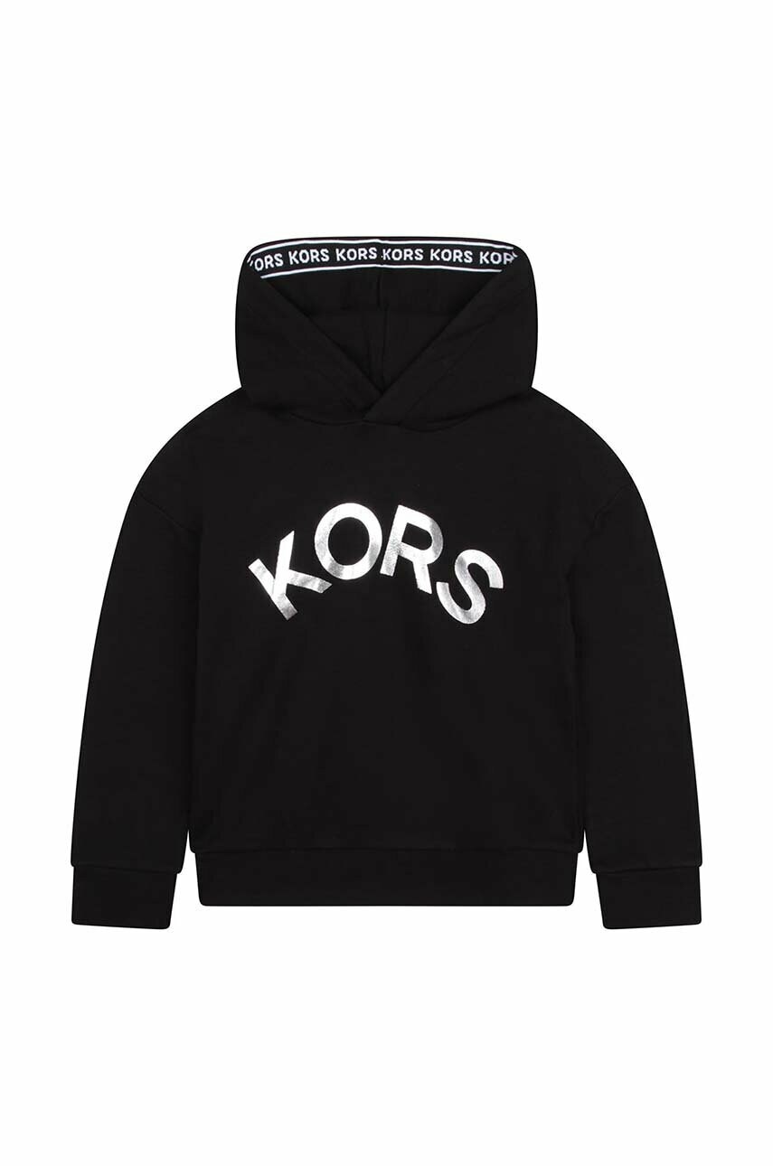 

Детская кофта Michael Kors цвет чёрный с капюшоном с принтом