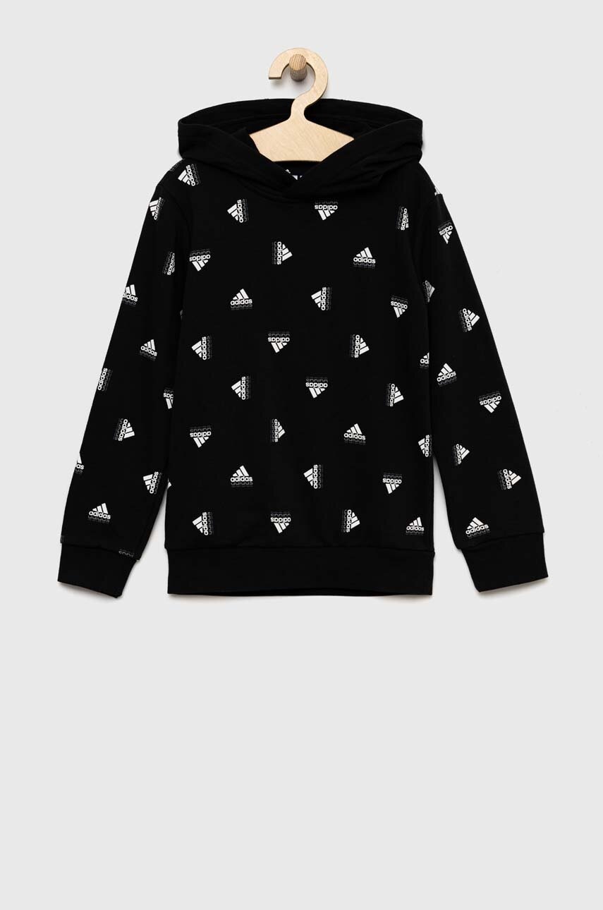 

Детски суичър adidas U BLUV HD в черно с качулка с десен, Черен