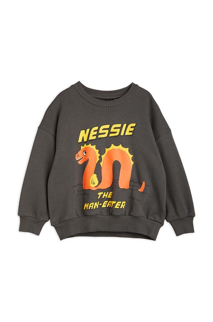 Детская хлопковая кофта Mini Rodini цвет чёрный с принтом Детская хлопковая кофта Mini Rodini цвет чёрный с принтом