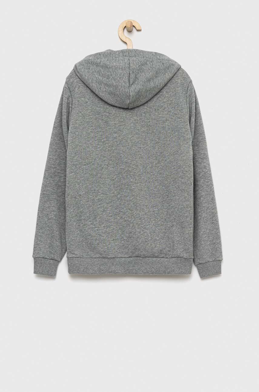 Дитяча кофта Puma ESS Big Logo FZ Hoodie TR B колір сірий з капюшоном візерунок
