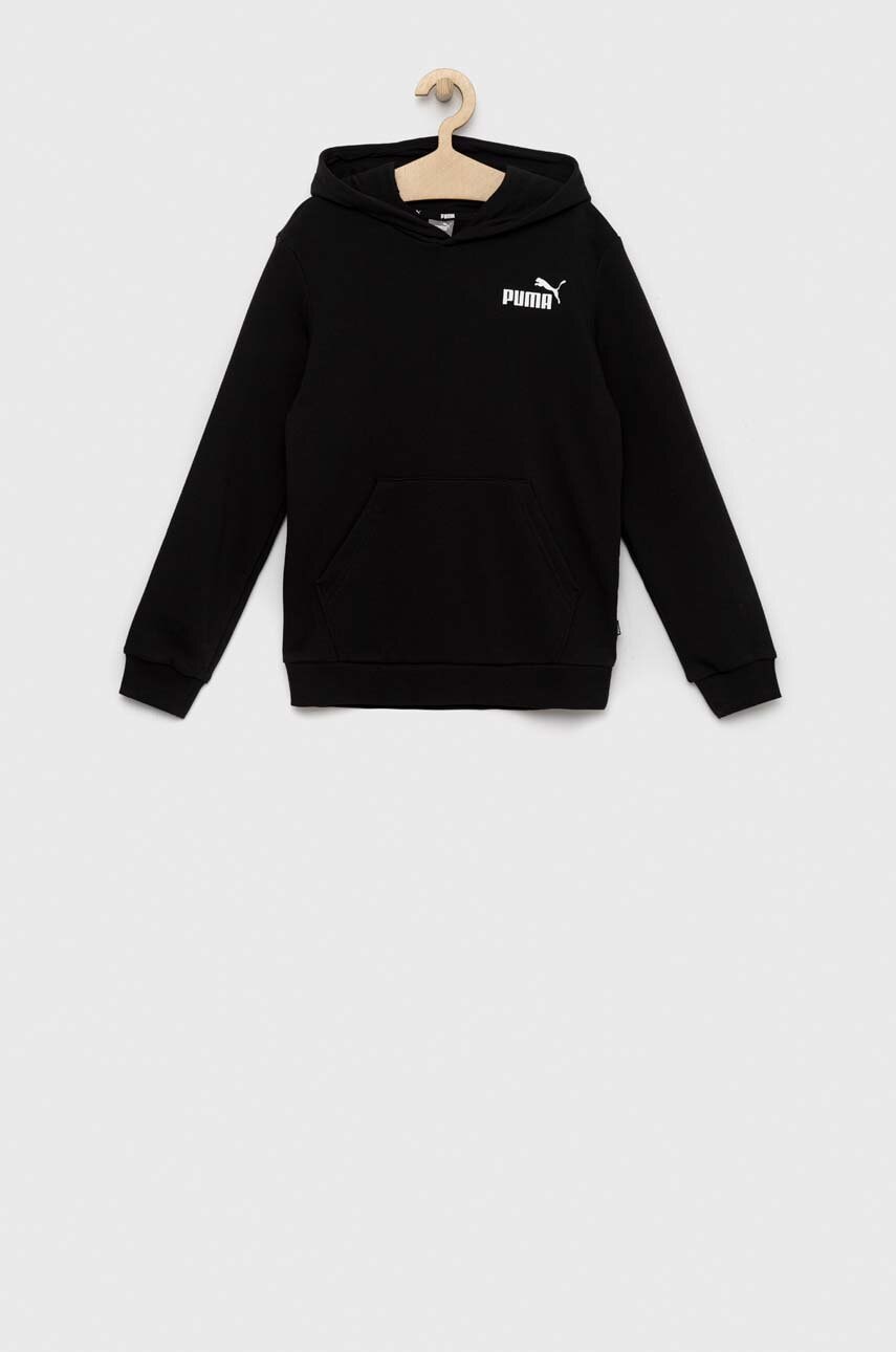 Levně Dětská mikina Puma ESS Small Logo Hoodie TR B černá barva, s kapucí, s potiskem