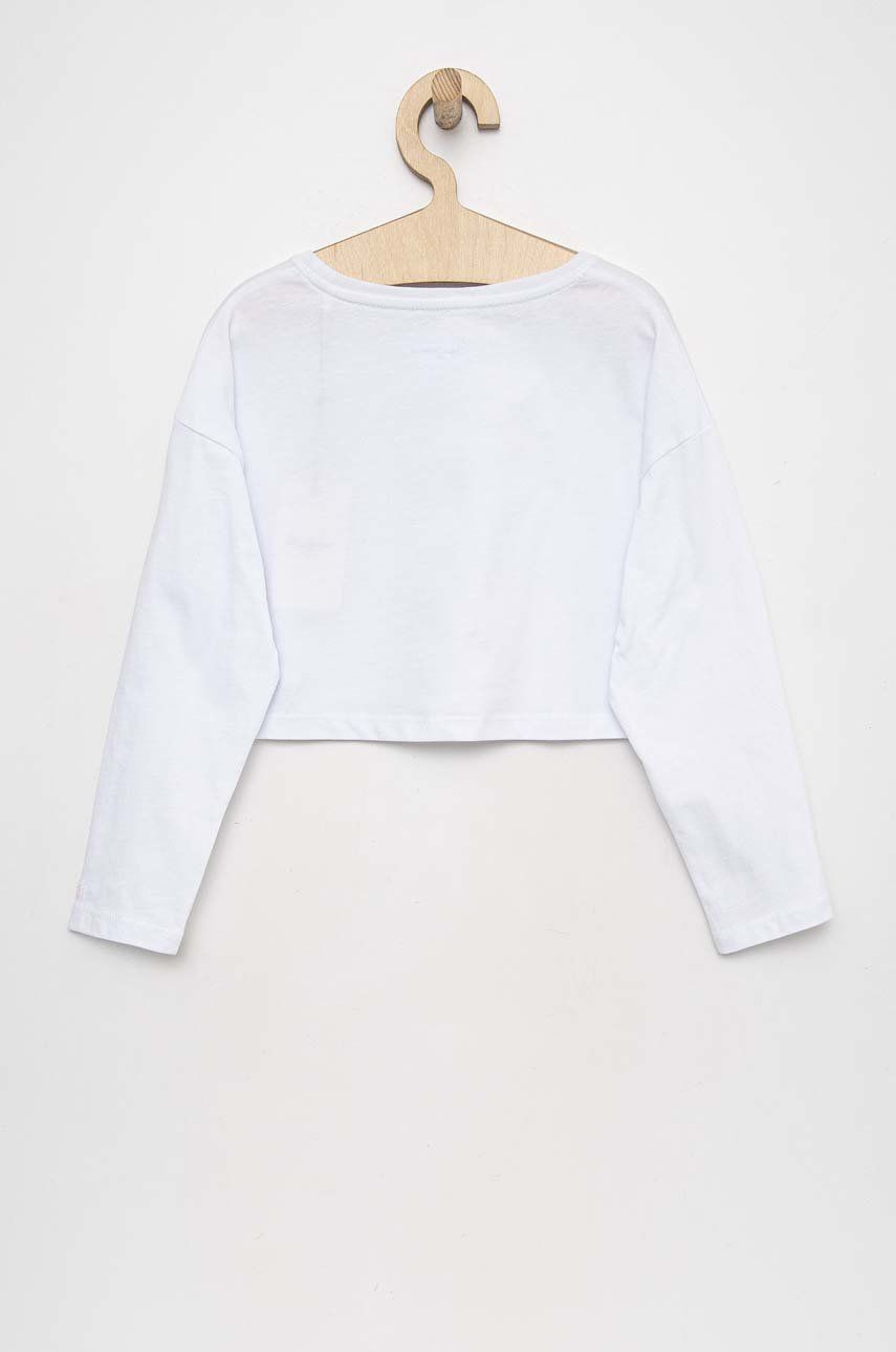 Дитячий бавовняний лонгслів Pepe Jeans Paullete колір білий з принтом Дитячий бавовняний лонгслів Pepe Jeans Paullete колір білий з принтом