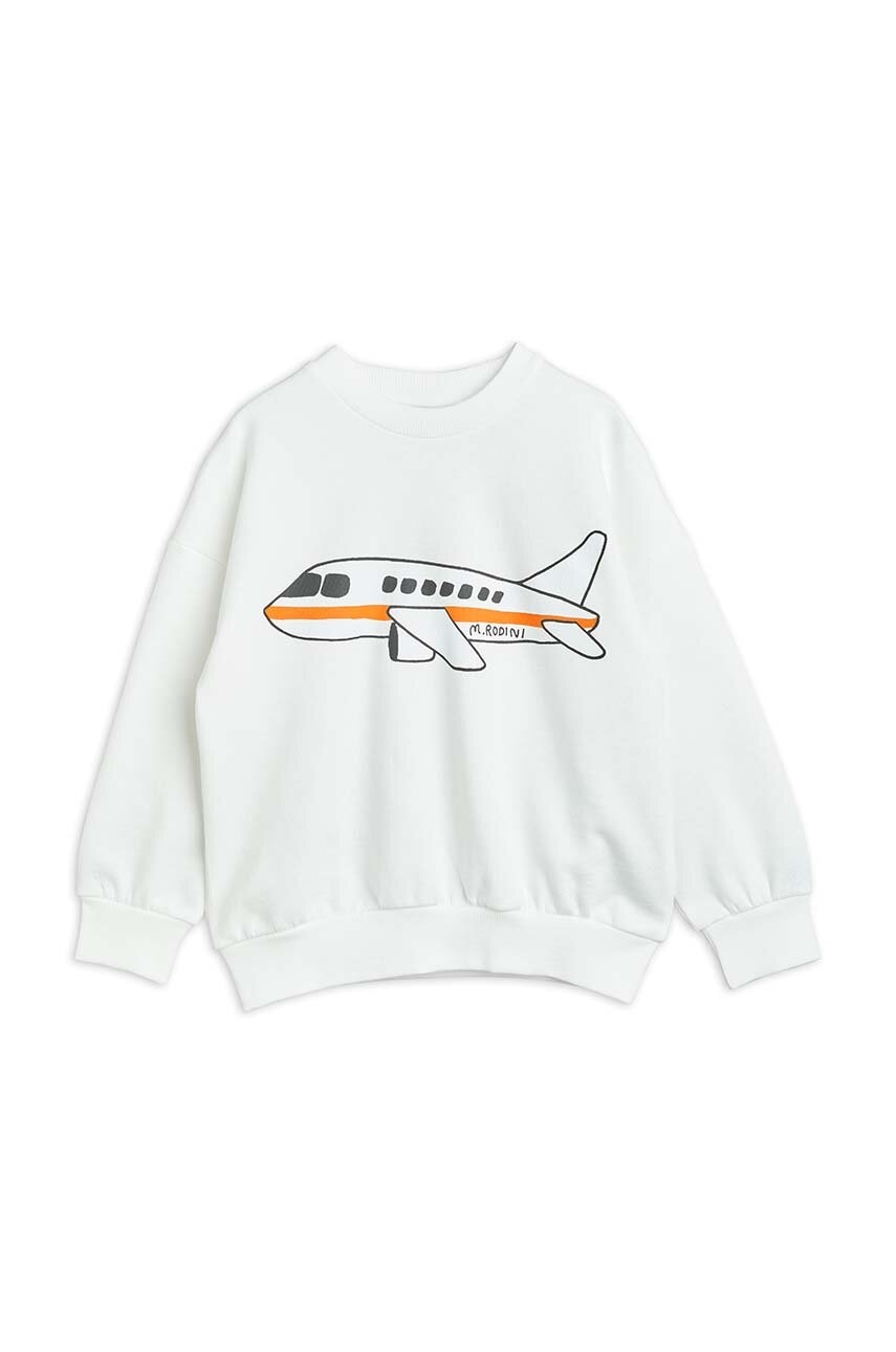 Детская хлопковая кофта Mini Rodini цвет белый с принтом Детская хлопковая кофта Mini Rodini цвет белый с принтом