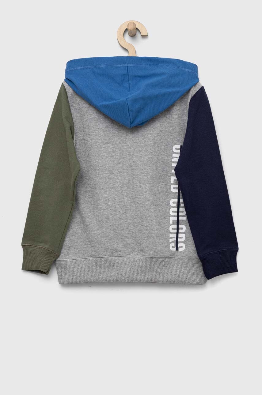 

Дитяча бавовняна кофта United Colors of Benetton з капюшоном візерунок