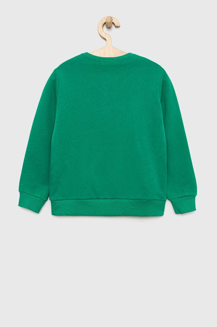 

Дитяча бавовняна кофта United Colors of Benetton колір зелений з принтом