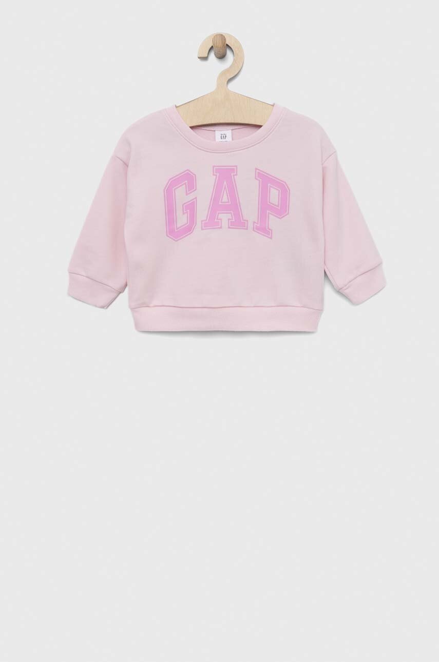 

Детски суичър GAP в розово с принт, Розов