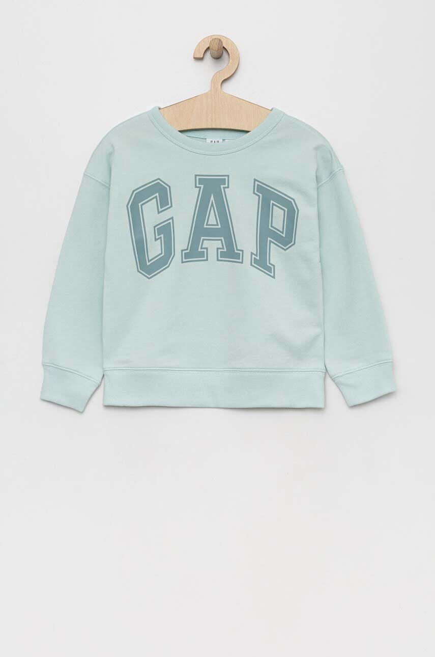 

Детски суичър GAP в синьо с принт, Син