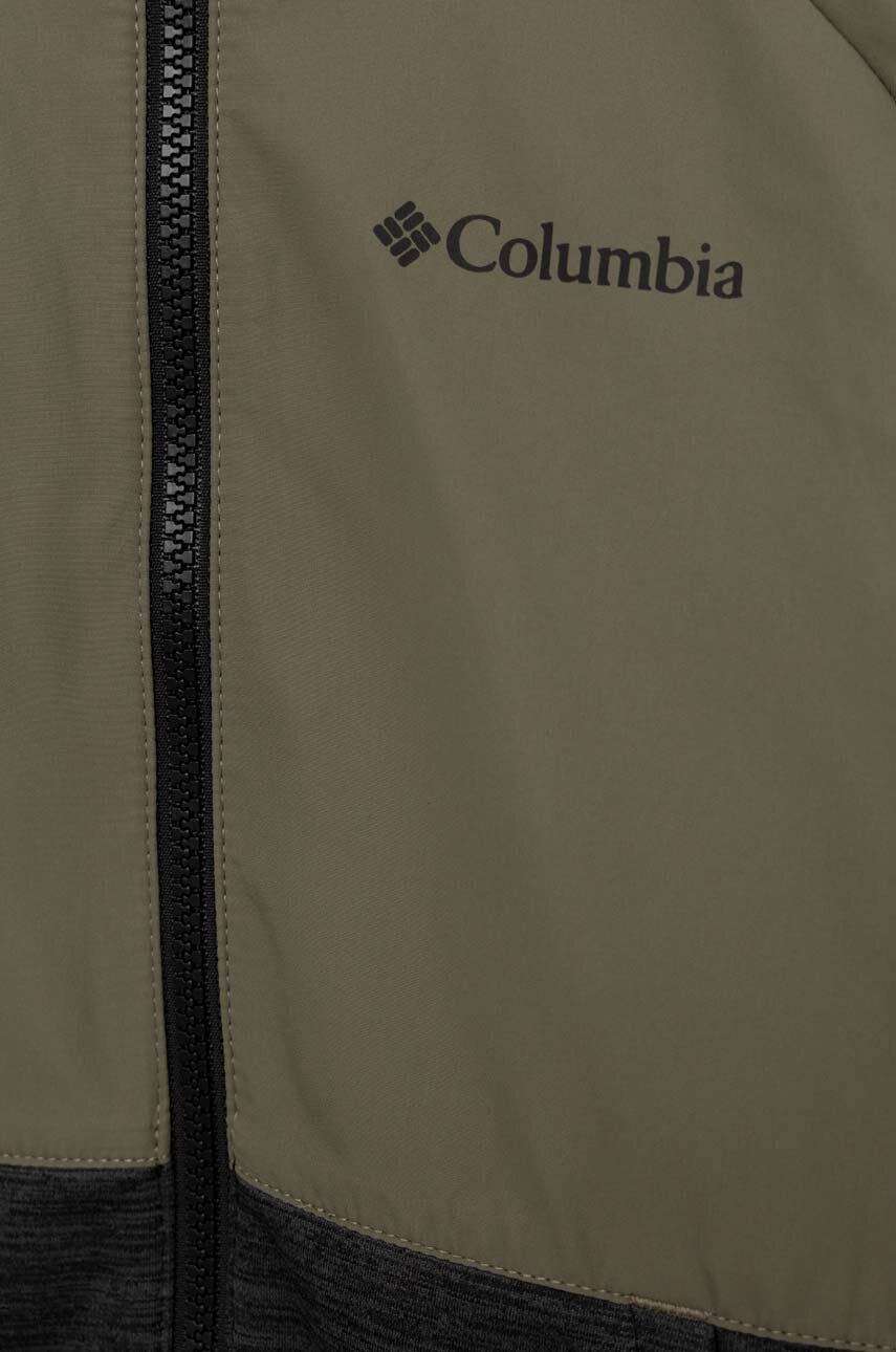 Columbia Bluza Copii Out-Shield Dry Fleece Full Zip Culoarea Verde, Cu Glugă, Modelator, Stone Green, Bl