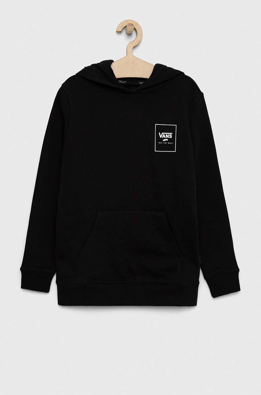 

Дитяча бавовняна кофта Vans BY PRINT BOX BACK PO Black/Charcoal колір чорний з капюшоном з принтом
