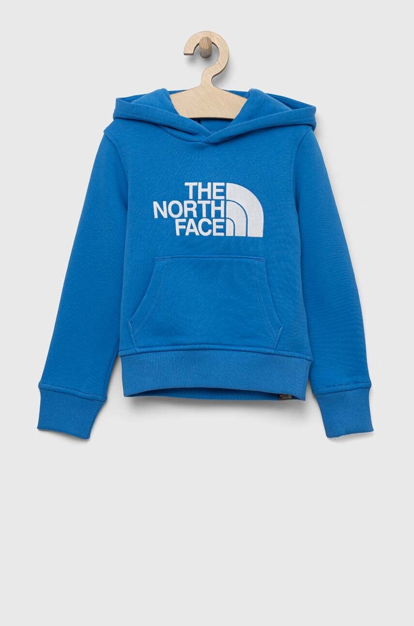 The North Face bluza copii cu glugă, cu imprimeu