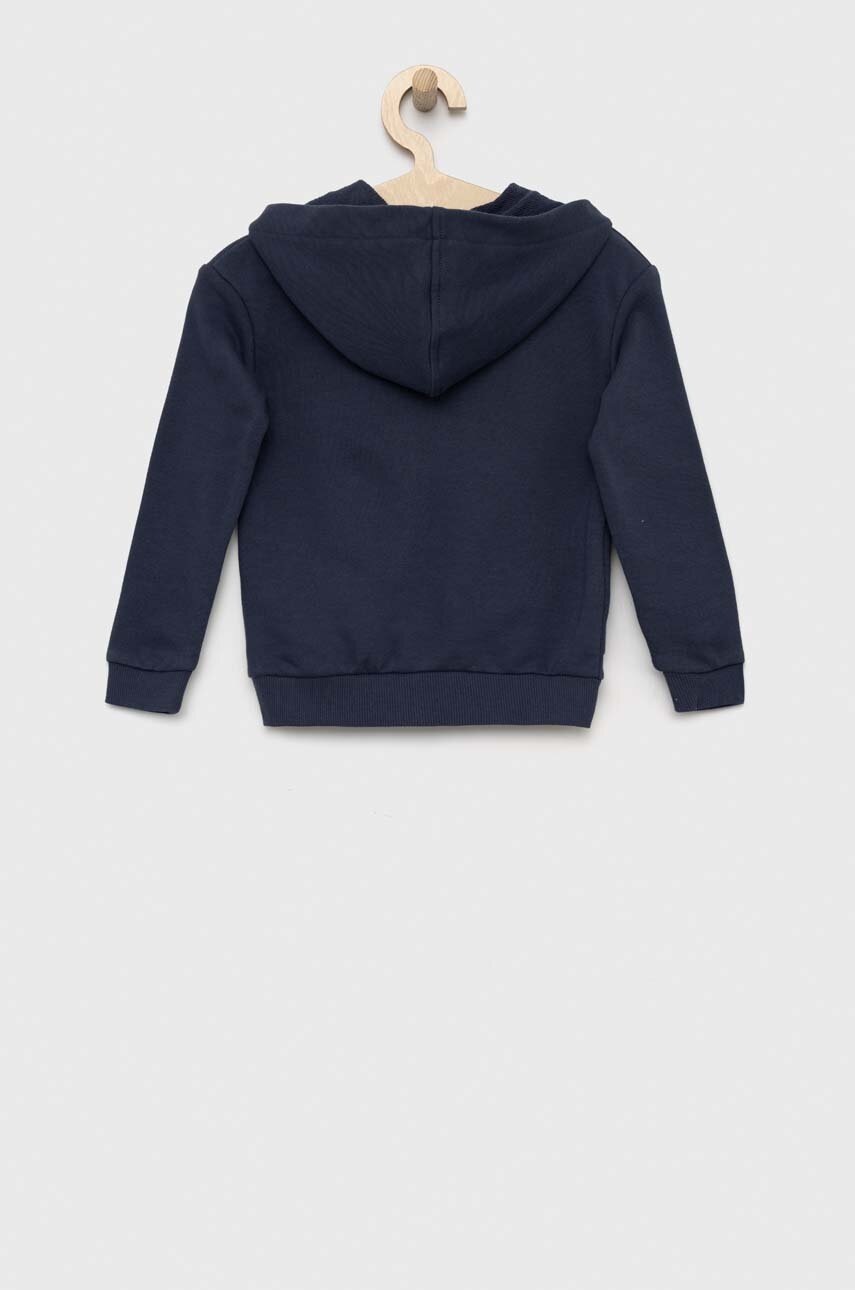 Дитяча кофта Roxy колір синій з капюшоном однотонна