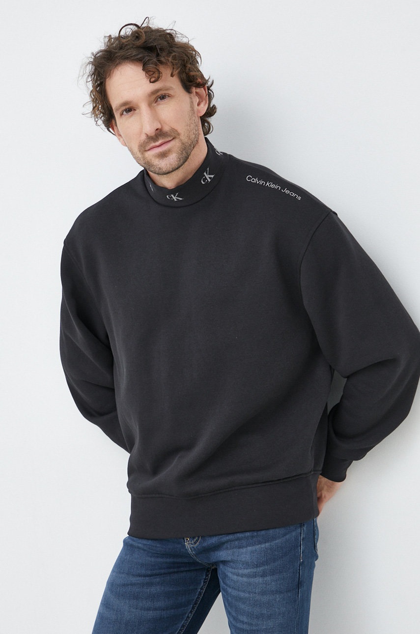 

Суичър Calvin Klein Jeans в черно с принт, Черен