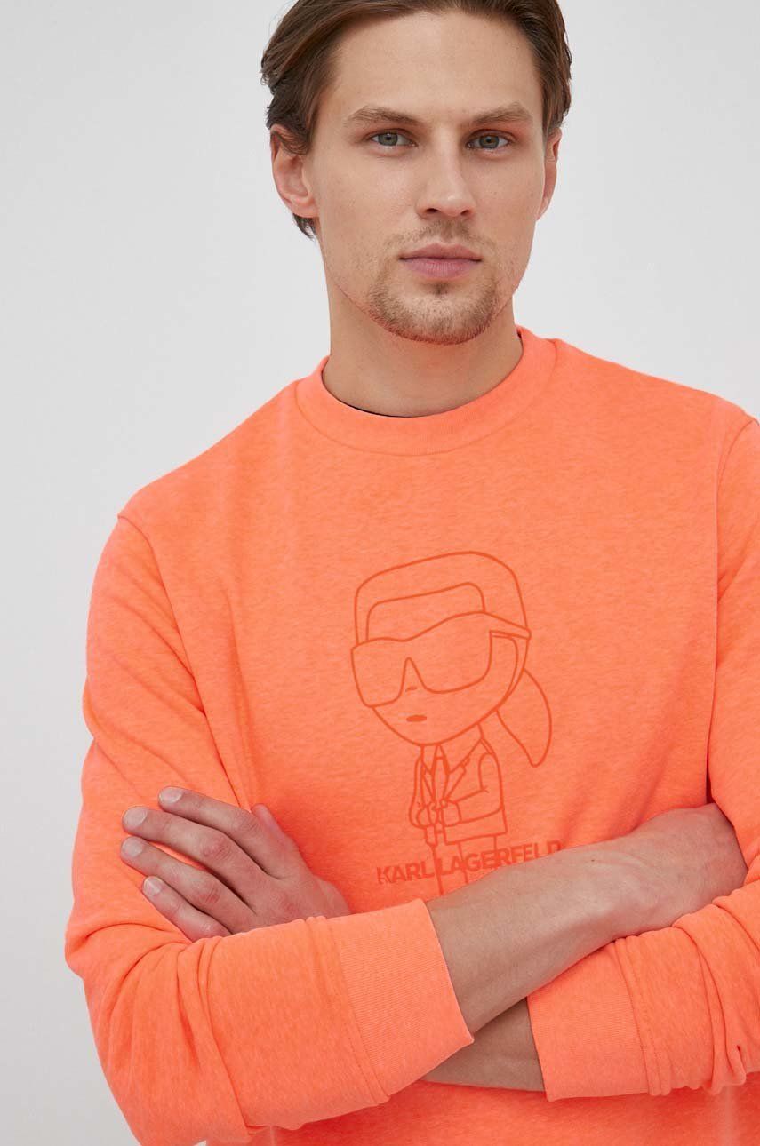 Karl Lagerfeld bluza barbati, culoarea portocaliu, cu imprimeu answear.ro imagine noua