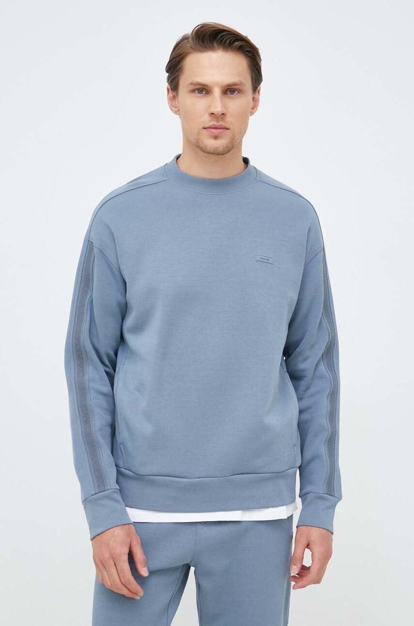 

Суичър Calvin Klein в синьо с изчистен дизайн, Син
