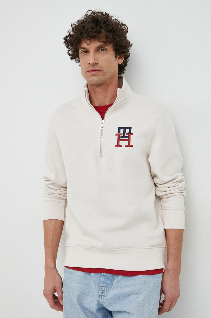 

Кофта Tommy Hilfiger мужская цвет бежевый с аппликацией