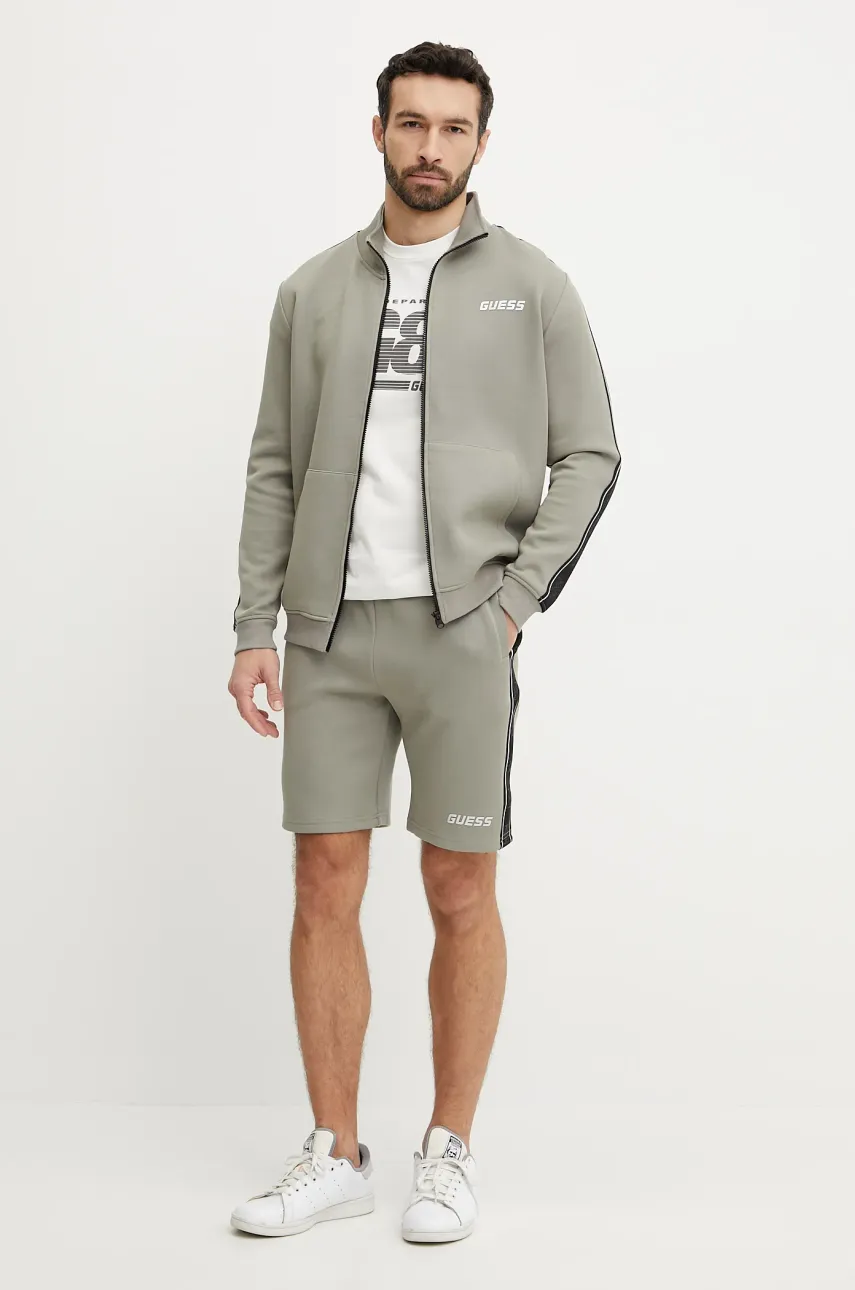 Кофта Guess мужская цвет коричневый с принтом Кофта Guess мужская цвет коричневый с принтом