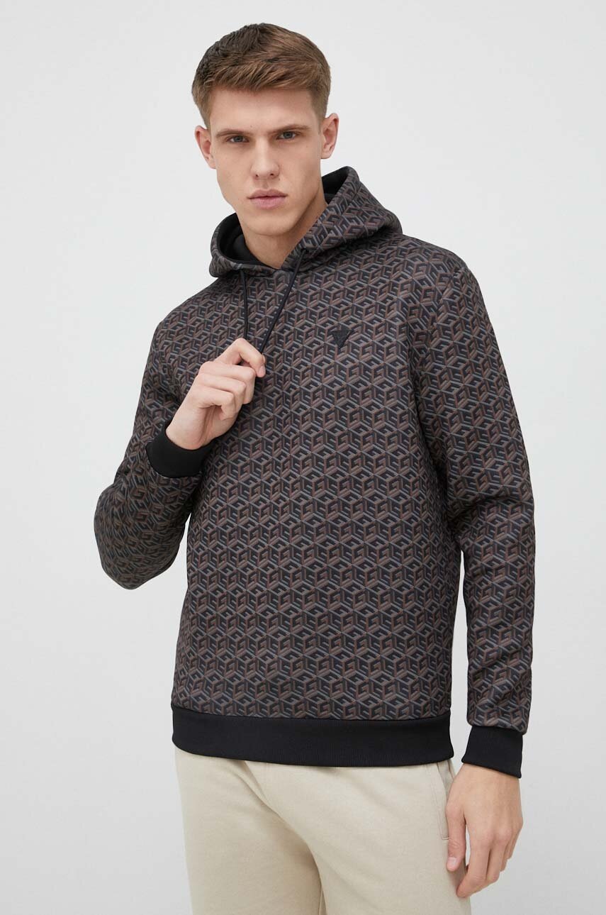 

Кофта Guess Мужская цвет чёрный с капюшоном узор