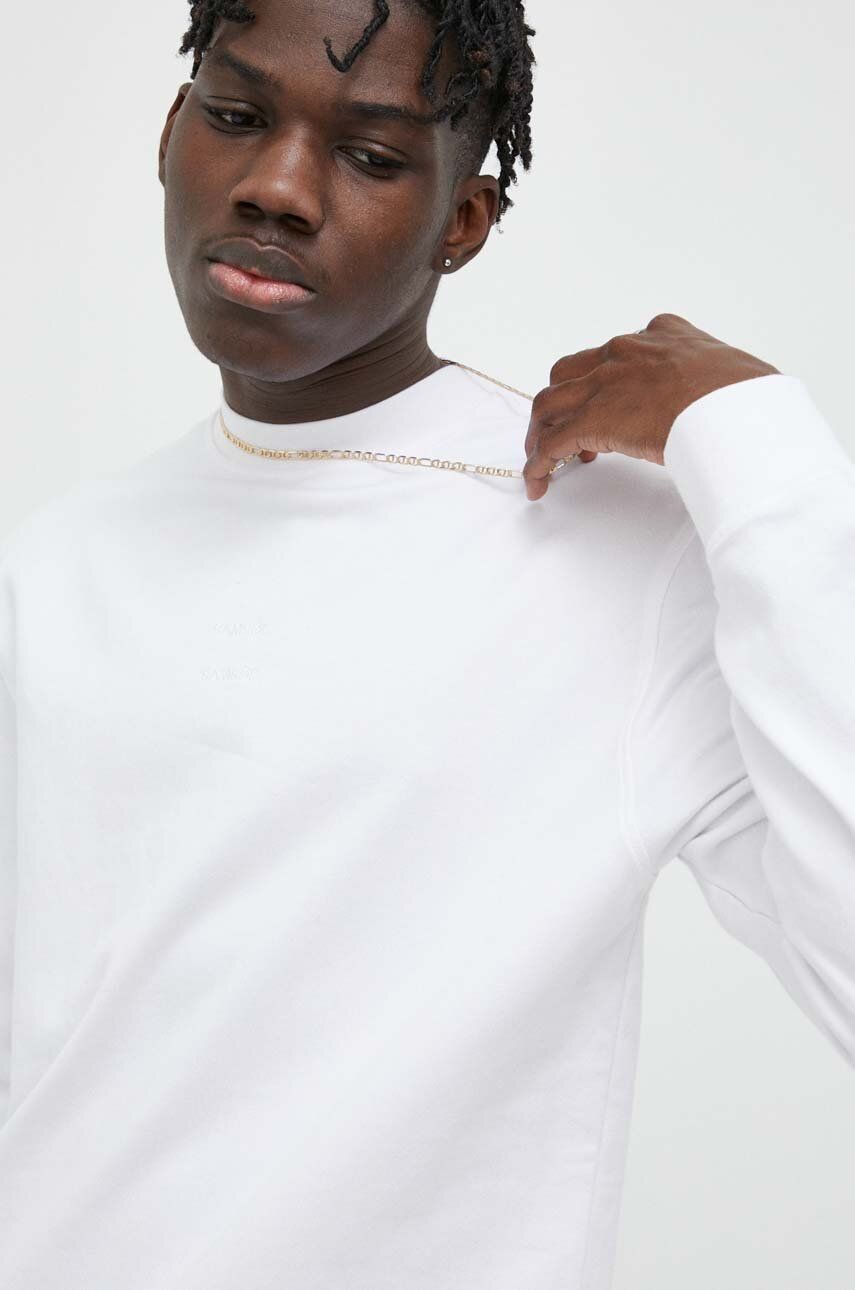 Samsoe Samsoe Samsoe Samsoe bluza bawełniana męska kolor biały gładka