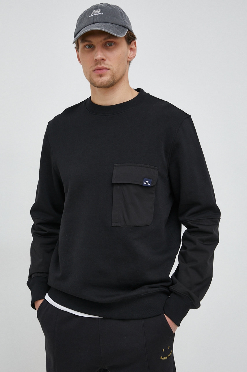 Ps paul smith hanorac de bumbac barbati, culoarea negru, neted
