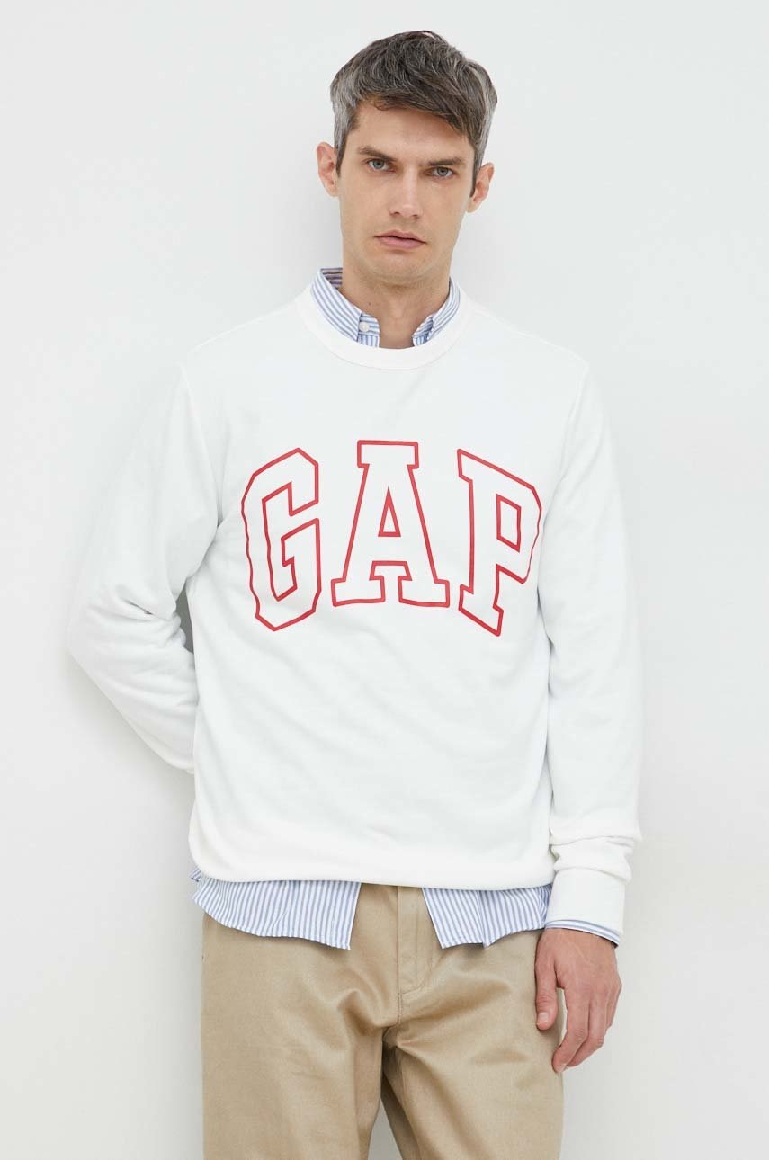 

Суичър GAP в бяло с принт, Бял