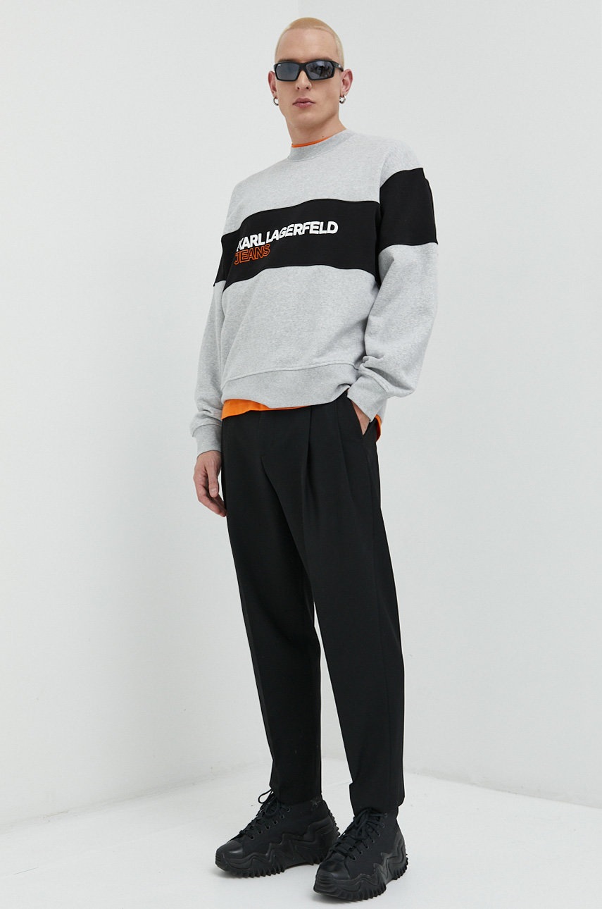 

Кофта Karl Lagerfeld Jeans мужская цвет серый узор