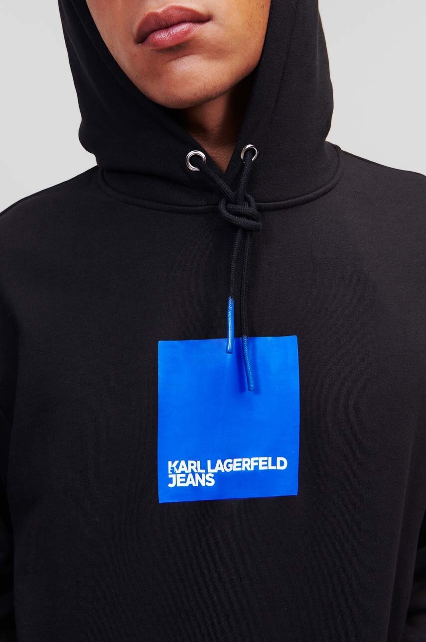 

Кофта Karl Lagerfeld Jeans мужская цвет чёрный с капюшоном с принтом