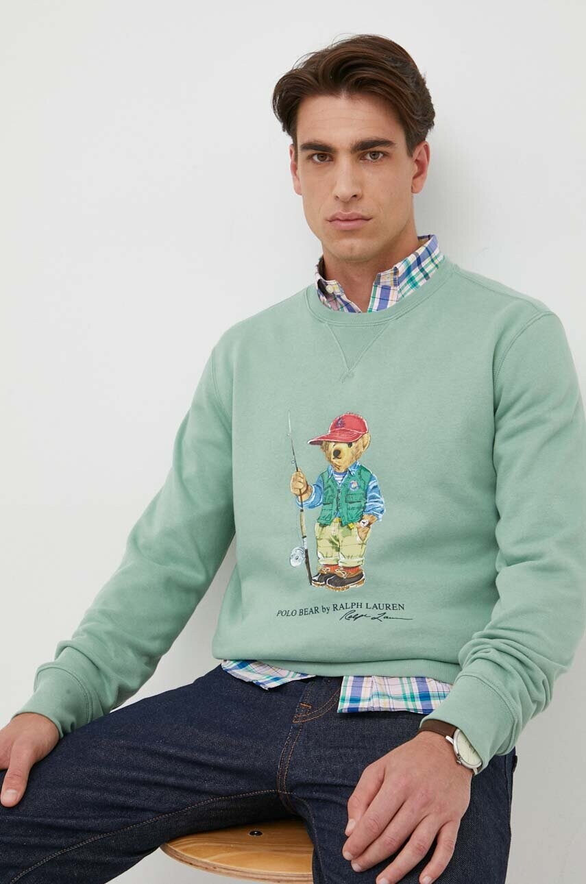 

Суичър Polo Ralph Lauren в зелено с принт, Зелен