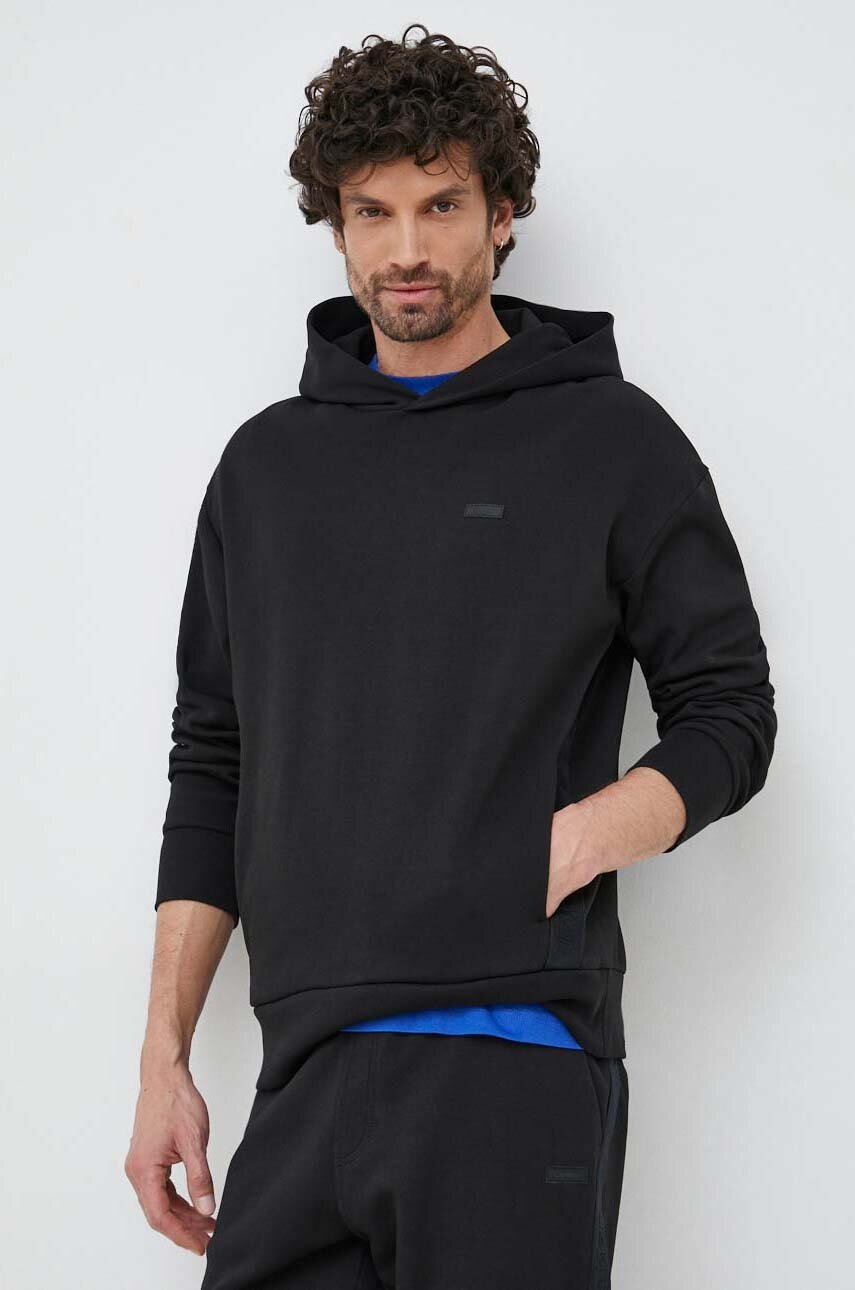 

Суичър Calvin Klein в черно с качулка с апликация, Черен