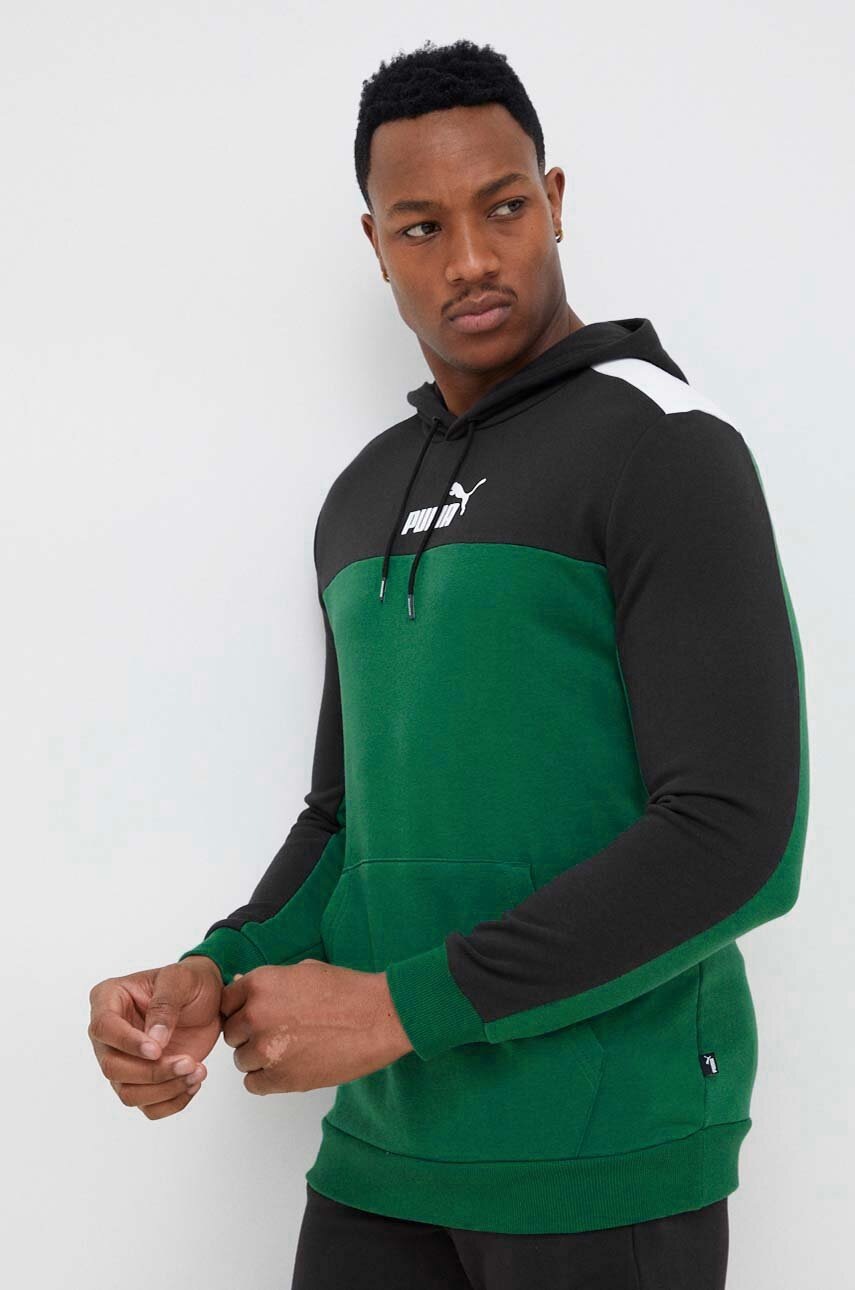 

Кофта Puma мужская цвет зелёный с капюшоном узор